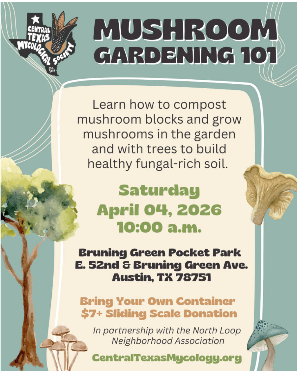 Rescheduled: Mushroom Cultivation Workshop @ Bruning Green Sunday, May&nbsp;3rd!